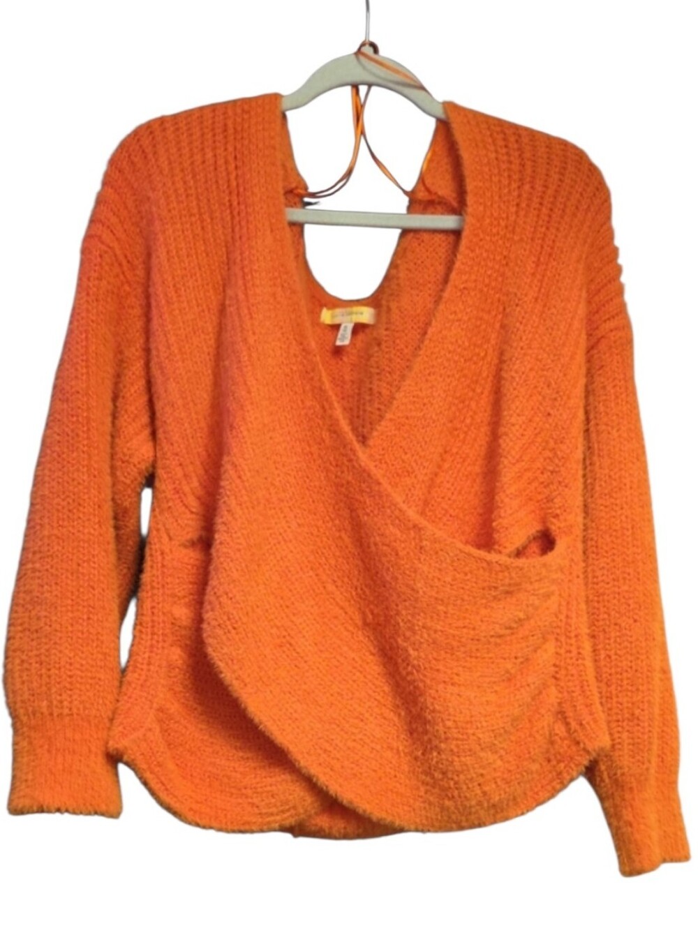 Urban Outfitters Orange V-Neck Wrap Sweater